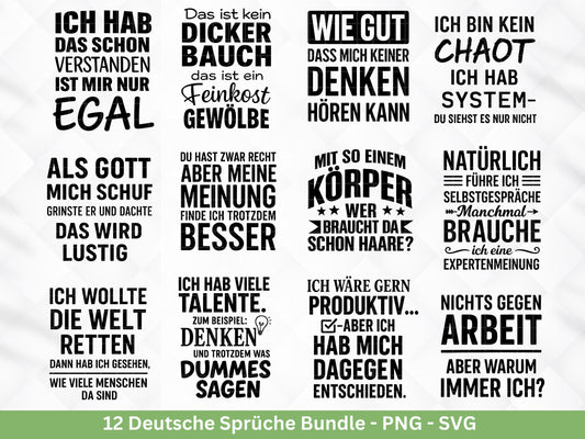 Deutsche Sprüche Plotterdatei - Sprüche für Beutel - lustiges tshirt - Cricut Svg - Shirtdesign Svg - Lustiges Geschenk - Tassensprüche Svg