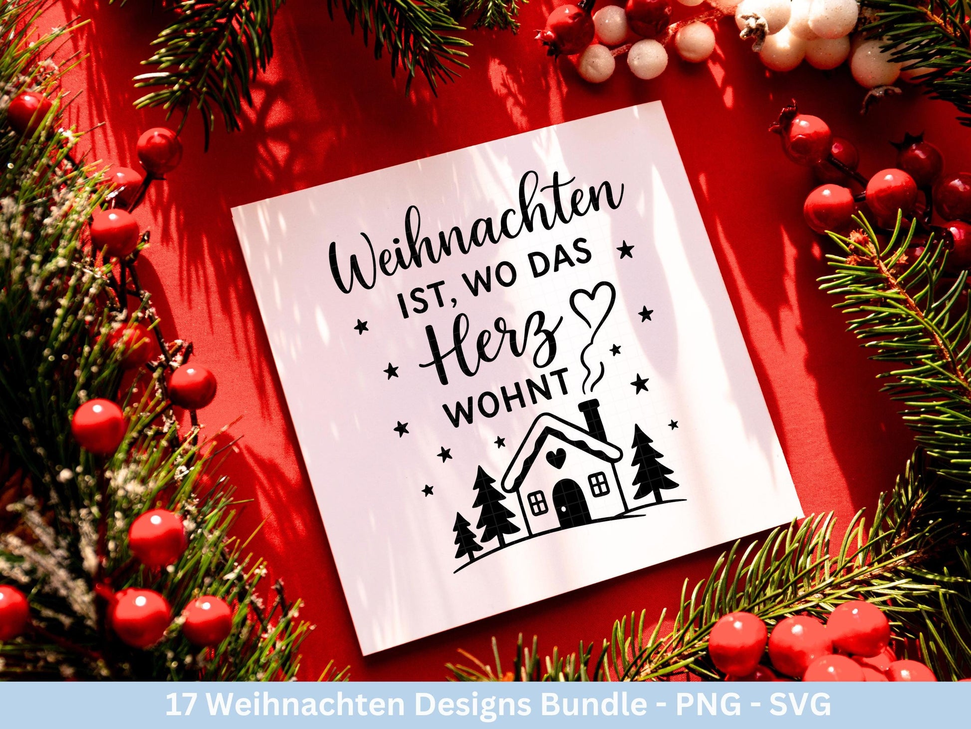 Plotterdatei Weihnachten – Deutsche Sprüche Schriftzüge – Winter Svg – Weihnachtshäuser Svg – Cricut Silhouette - Geschenk Weihnachten Deko