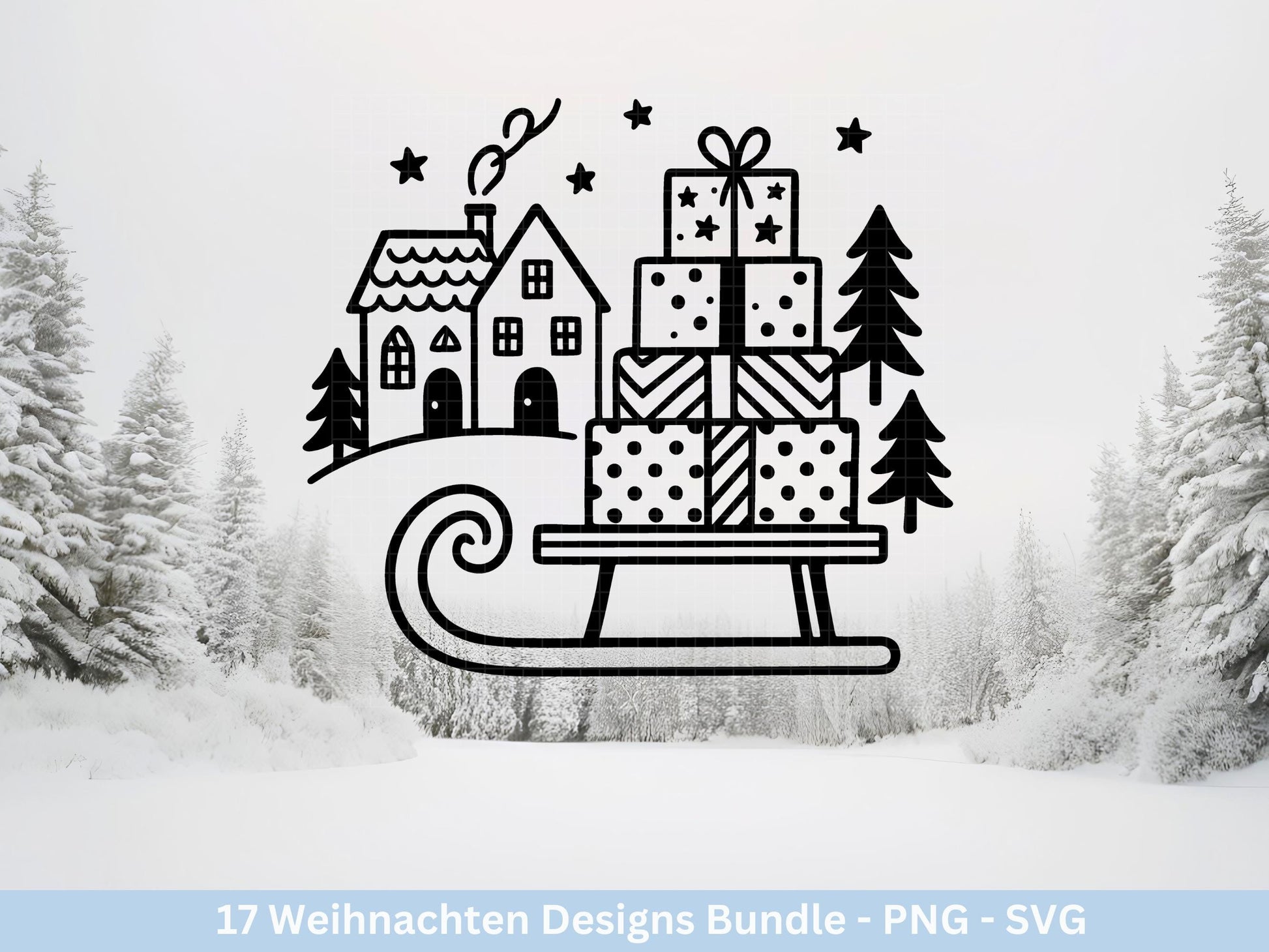 Plotterdatei Weihnachten – Deutsche Sprüche Schriftzüge – Winter Svg – Weihnachtshäuser Svg – Cricut Silhouette - Geschenk Weihnachten Deko