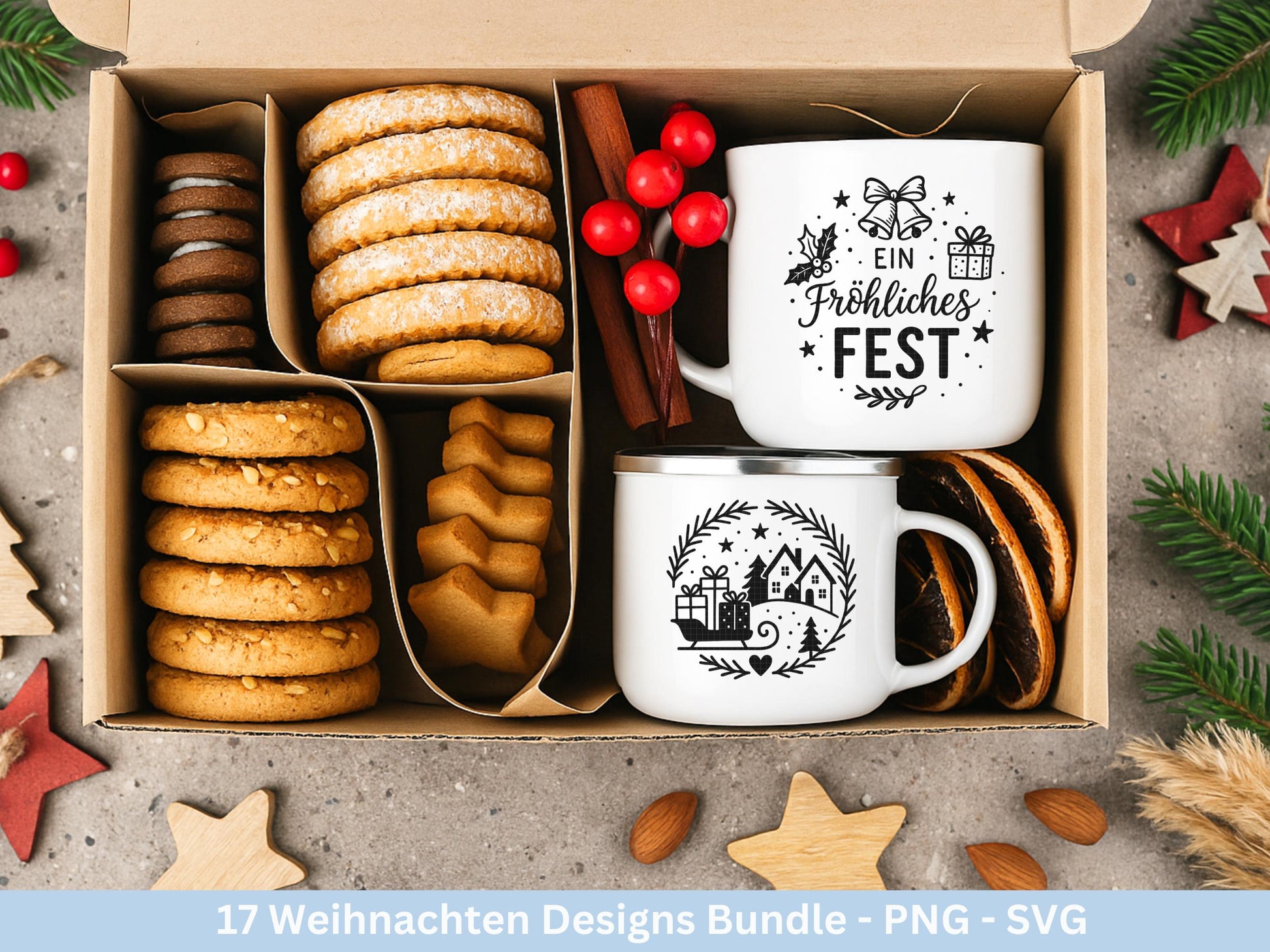 Plotterdatei Weihnachten – Deutsche Sprüche Schriftzüge – Winter Svg – Weihnachtshäuser Svg – Cricut Silhouette - Geschenk Weihnachten Deko
