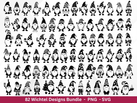 Plotterdatei Wichtel - Gnom Bundle SVG - Kleine Zwerge SVG - Weihnachts-Wichtel - Laserdatei Wichtel - Weihnachten SVG -Wichtelgeschenk