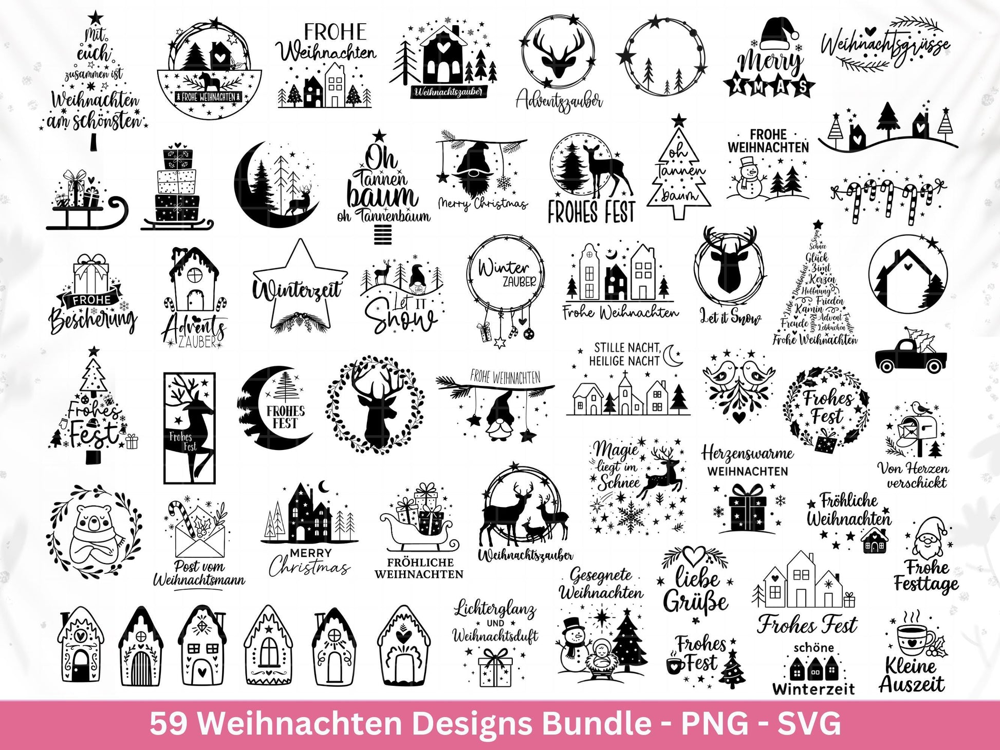 Plotterdatei Weihnachten Svg , Weihnachtshäuser Svg - Weihnachten Laserdatei - Home Svg - Cricut Svg - Weihnachten deutsch - Weihnachtsdeko