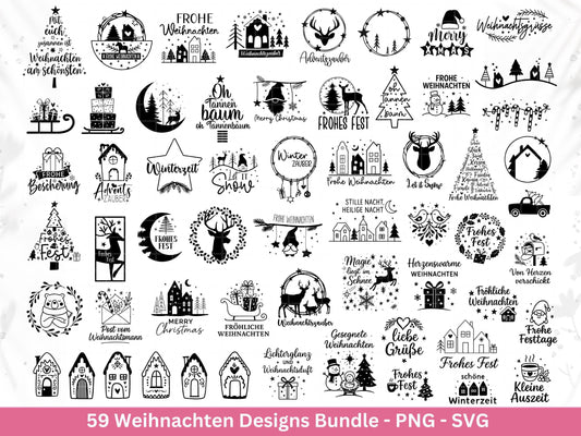 Plotterdatei Weihnachten Svg , Weihnachtshäuser Svg - Weihnachten Laserdatei - Home Svg - Cricut Svg - Weihnachten deutsch - Weihnachtsdeko