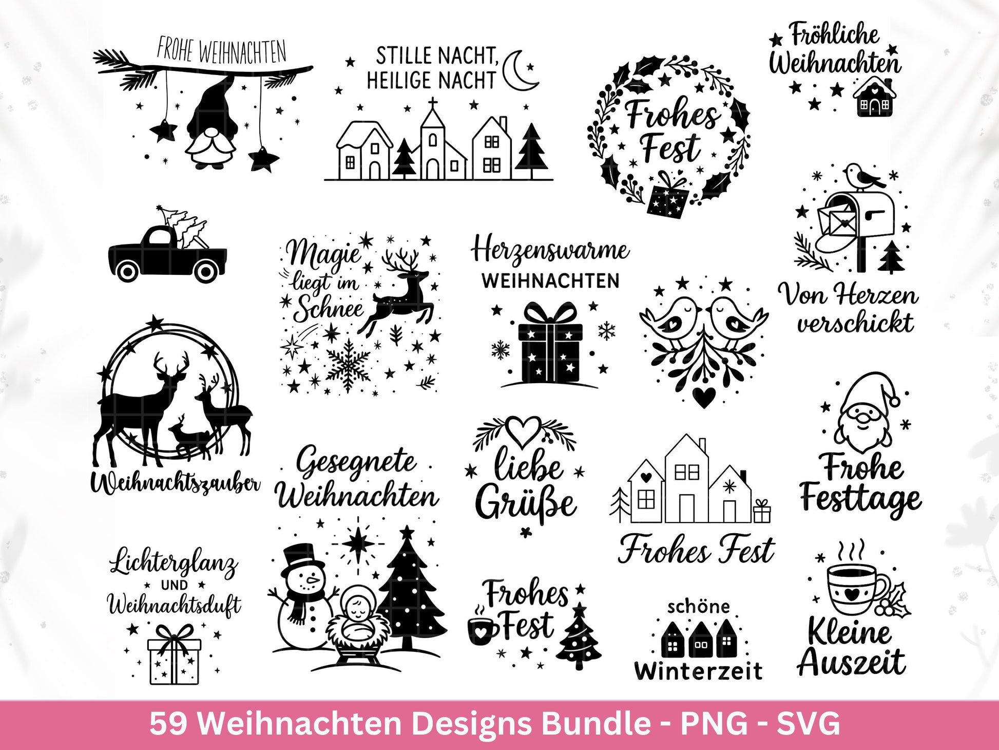 Plotterdatei Weihnachten Svg , Weihnachtshäuser Svg - Weihnachten Laserdatei - Home Svg - Cricut Svg - Weihnachten deutsch - Weihnachtsdeko