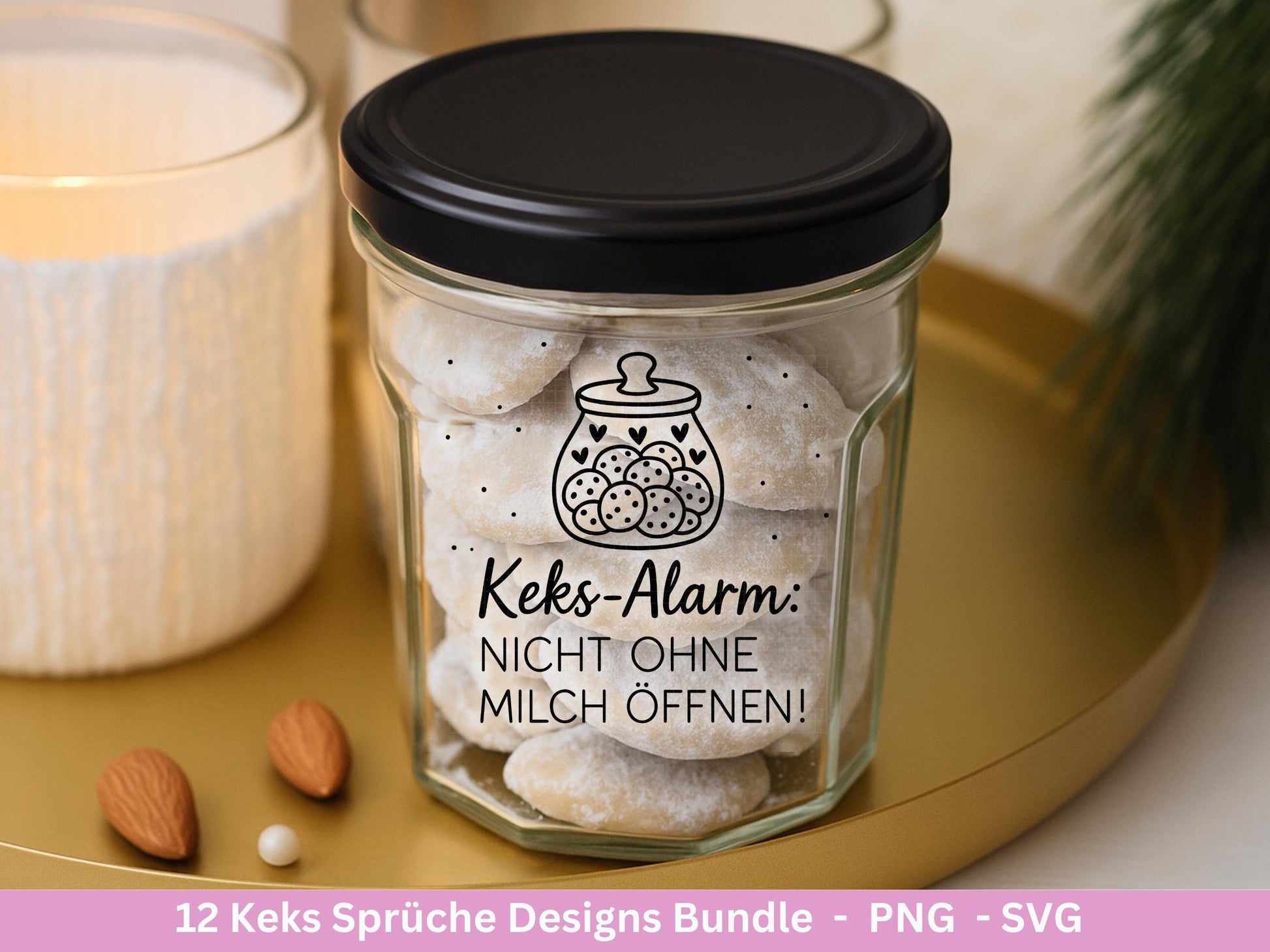 Plotterdatei Keks Sprüche - Keksglas Gravur - Laserdatei Holz - Keksdose Weihnachten Svg - Vorratsdose Svg - Geschenk Weihnachten - Cricut