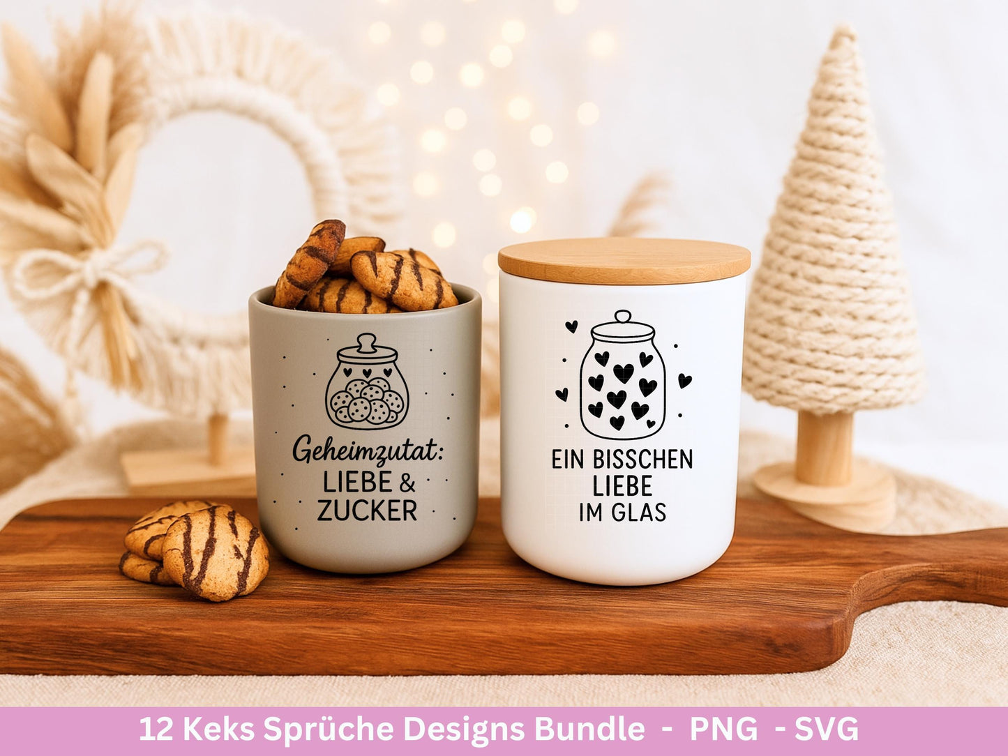 Plotterdatei Keks Sprüche - Keksglas Gravur - Laserdatei Holz - Keksdose Weihnachten Svg - Vorratsdose Svg - Geschenk Weihnachten - Cricut