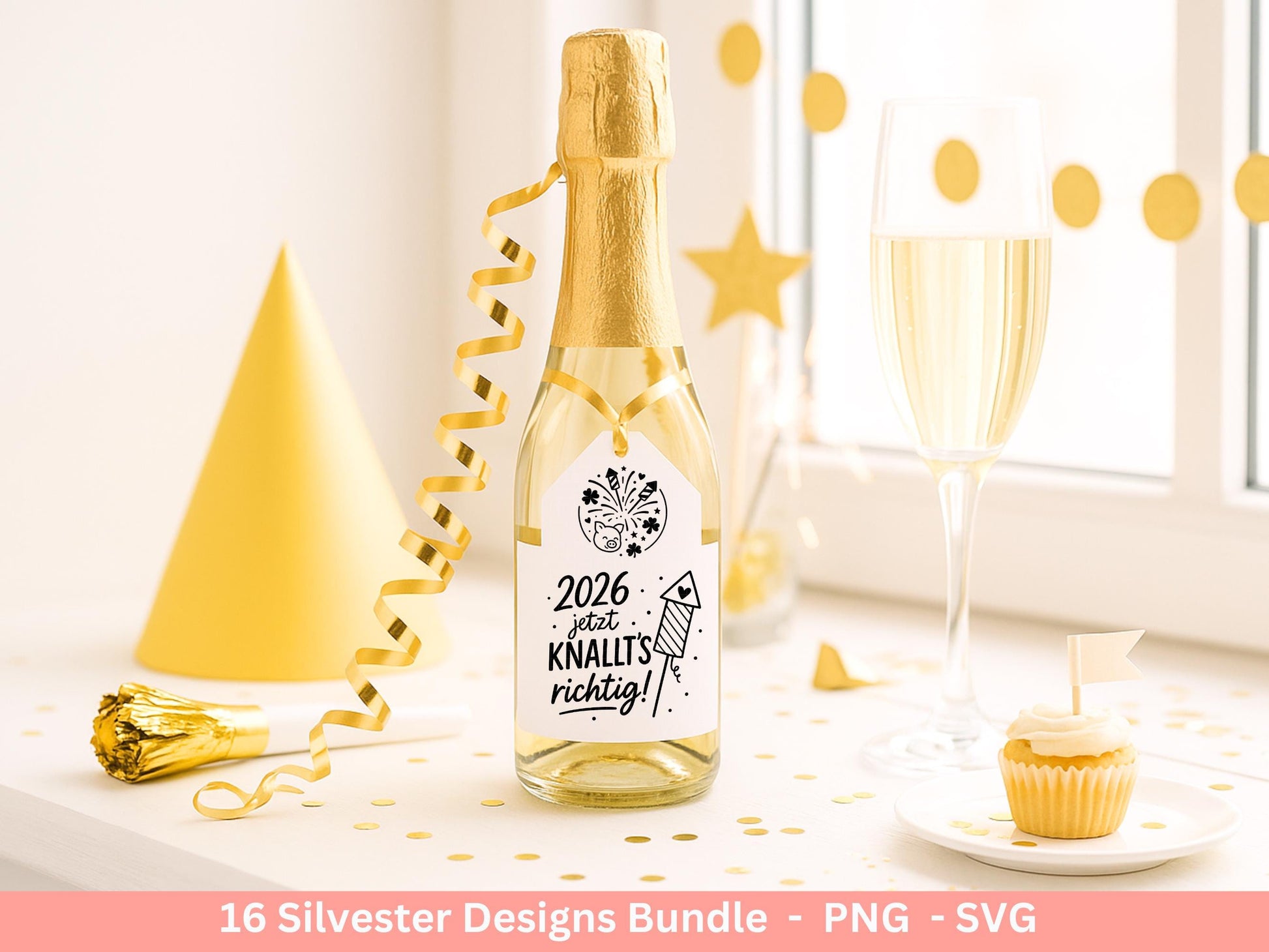 Silvester Plotterdatei - Deutsche Sprüche Svg - Weihnachten Svg - Frohes Neues Jahr 2026 - Silvester Laserdatei - Glücksschwein svg - Glück