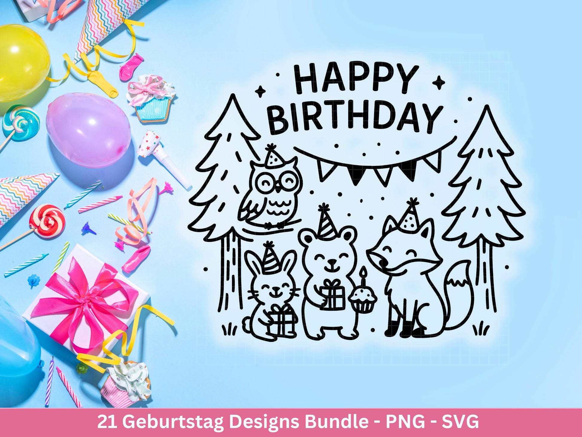 Plotterdatei Geburtstag - Geburtstagssprüche svg- Geburtstag svg- Cricut Svg Datei - Geburtstag Schriftzüge - Laserdatei Geschenkidee Png