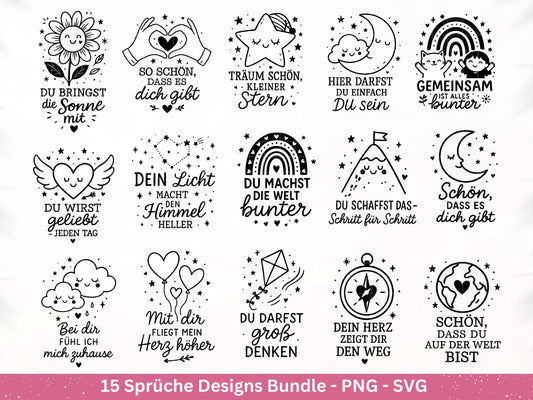 Deutsche Sprüche Plotterdatei - Positive Sprüche Svg - Laserdatei Sprüche - Inspirierende Zitate - Laserdatei Sprüche - Geschenk Freundin