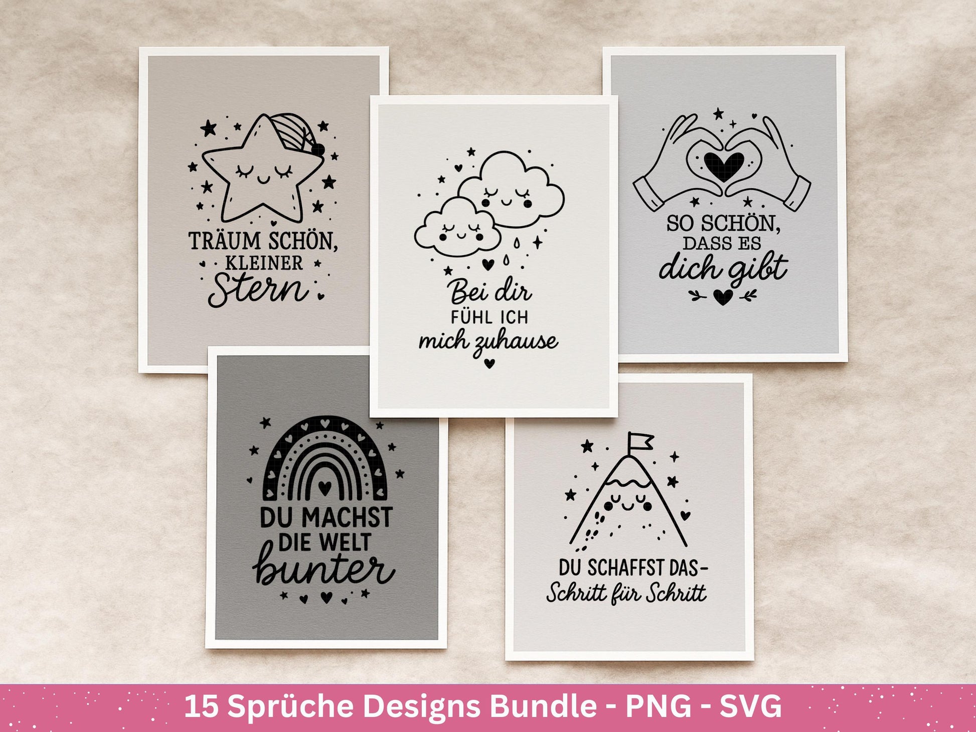 Deutsche Sprüche Plotterdatei - Positive Sprüche Svg - Laserdatei Sprüche - Inspirierende Zitate - Laserdatei Sprüche - Geschenk Freundin