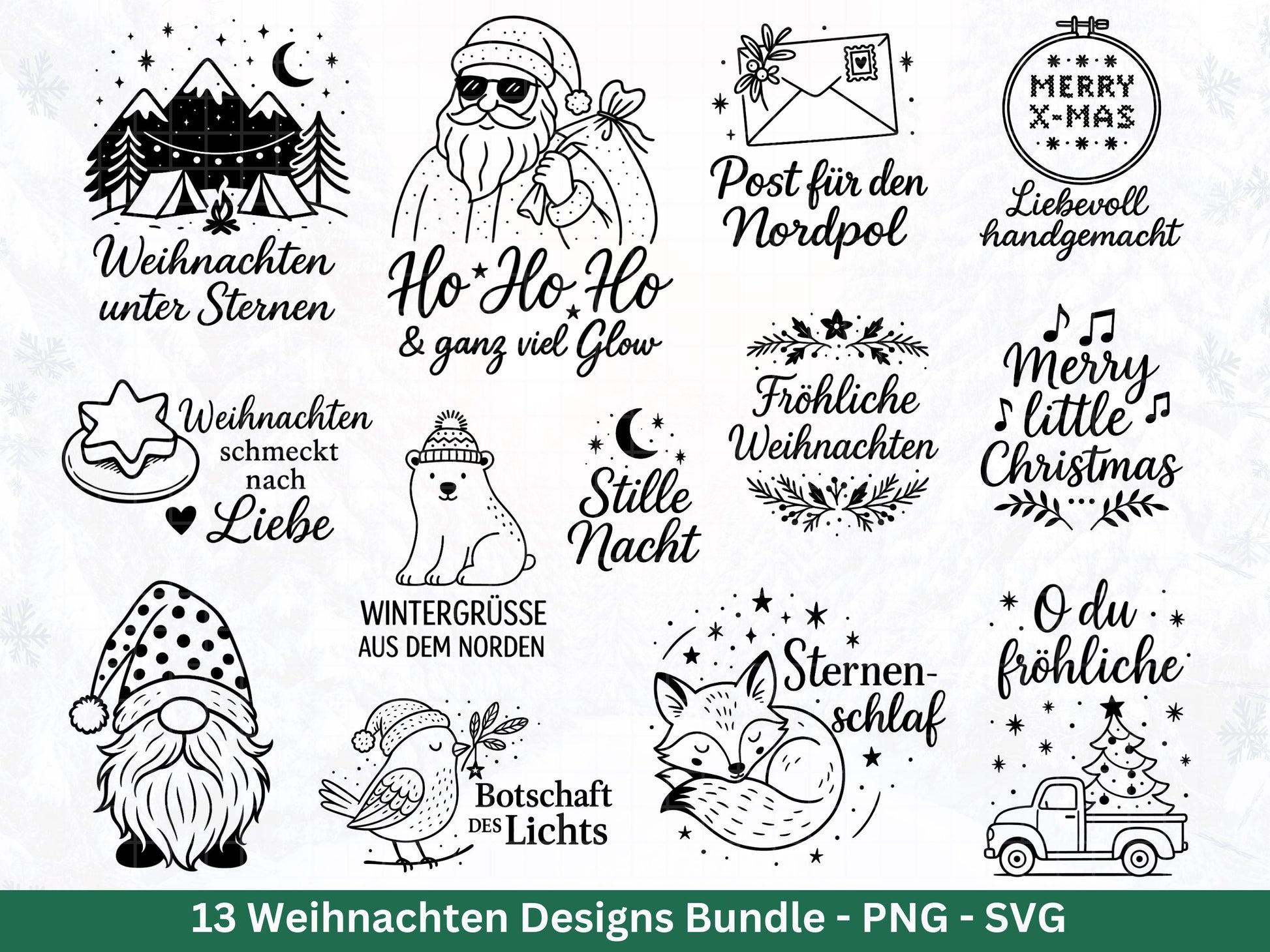 Plotterdatei Weihnachten Svg - Plotterdatei Sprüche - Schriftzüge Weihnachten deutsch - Laserdatei Weihnachten - Cricut Svg - Winter Svg
