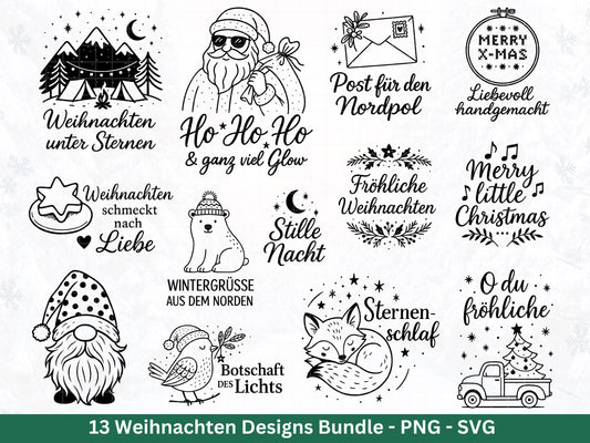 Plotterdatei Weihnachten Svg - Plotterdatei Sprüche - Schriftzüge Weihnachten deutsch - Laserdatei Weihnachten - Cricut Svg - Winter Svg