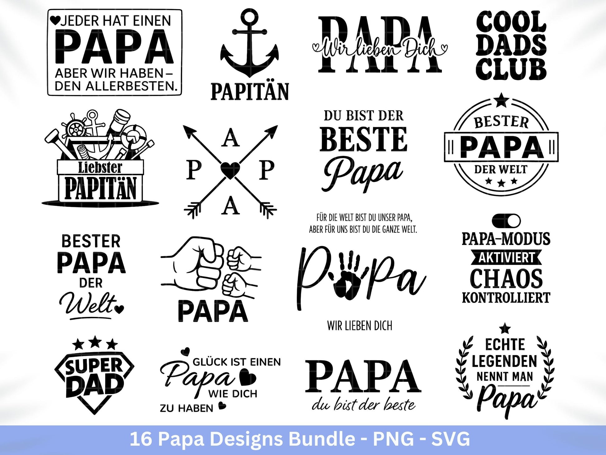 Deutsche Plotterdatei Papa- Vatertagsgeschenk - Papa svg - Deutsche Sprüche Svg - Familie Svg - Cricut svg - Laserdatei Papa - Geschenk Papa
