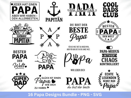 Deutsche Plotterdatei Papa- Vatertagsgeschenk - Papa svg - Deutsche Sprüche Svg - Familie Svg - Cricut svg - Laserdatei Papa - Geschenk Papa