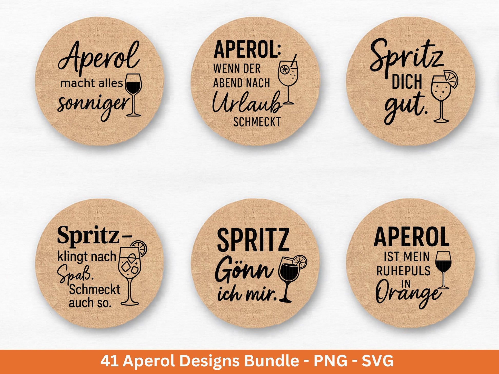 XXL Plotterdatei Aperol Bundle - Aperol Spritztour svg - Cricut Silhouette - Aperol Svg Datei - Alkohol Svg -Untersetzer Sprüche Laserdatei