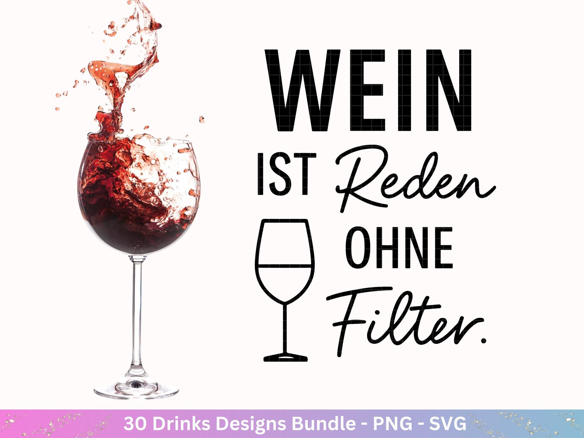 Plotterdatei Getränke Bundle - Alkohol svg - Aperol svg - Gin - Cricut Silhouette - Kaffee svg - Deutsche Sprüche svg - Bier Svg Untersetzer