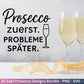 Deutsche Plotterdatei Sekt Sprüche Bundle - Sekt svg - Wein Sprüche Svg - Cricut Svg - Drinks Svg - Alkohol svg - Untersetzer Sprüche