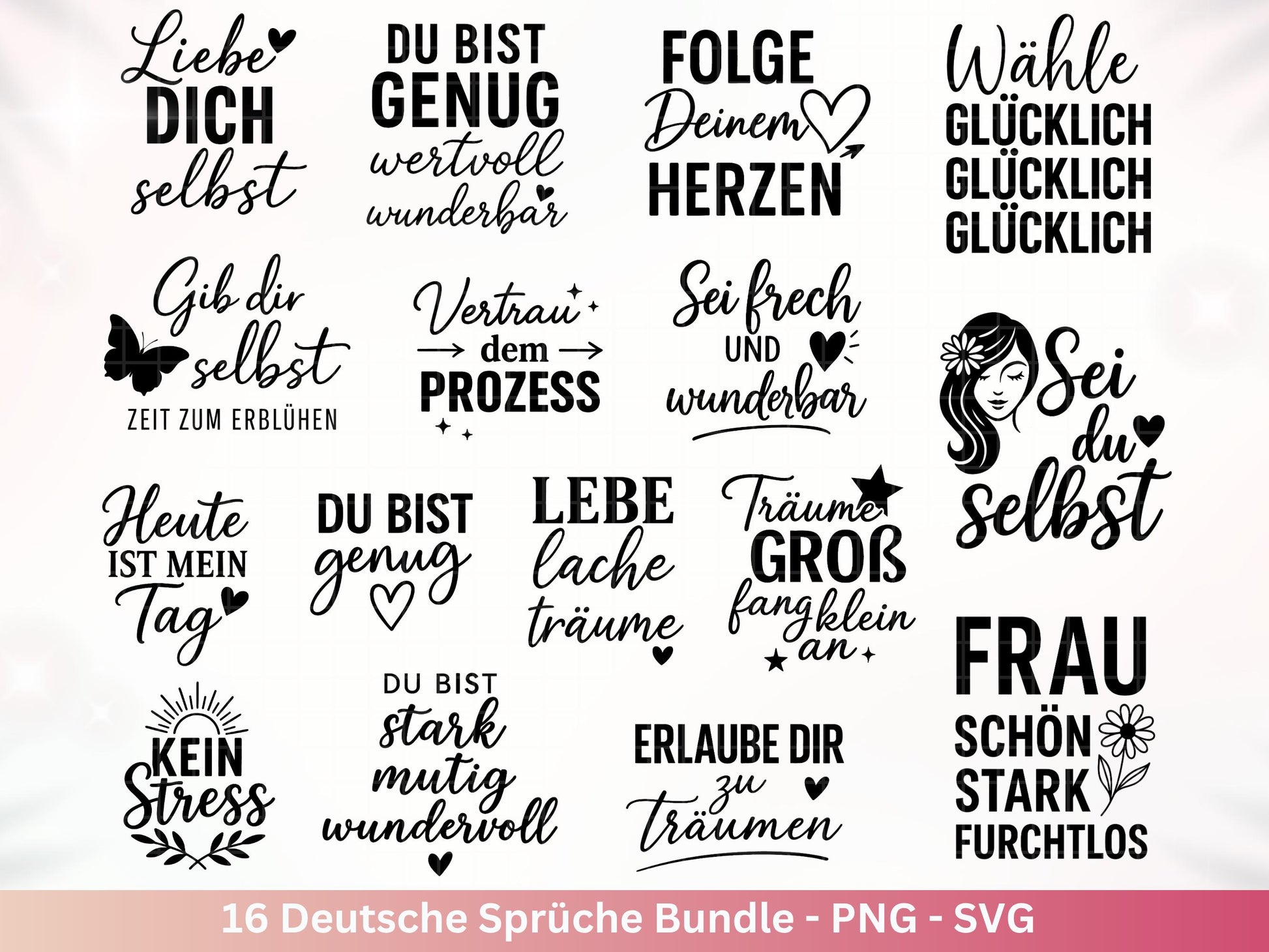 Deutsche Sprüche Plotterdatei - Positive Sprüche Svg - Lieblingsmensch Svg - Inspirierende Zitate - Positive Sprüche Svg - Pusteblumen Svg