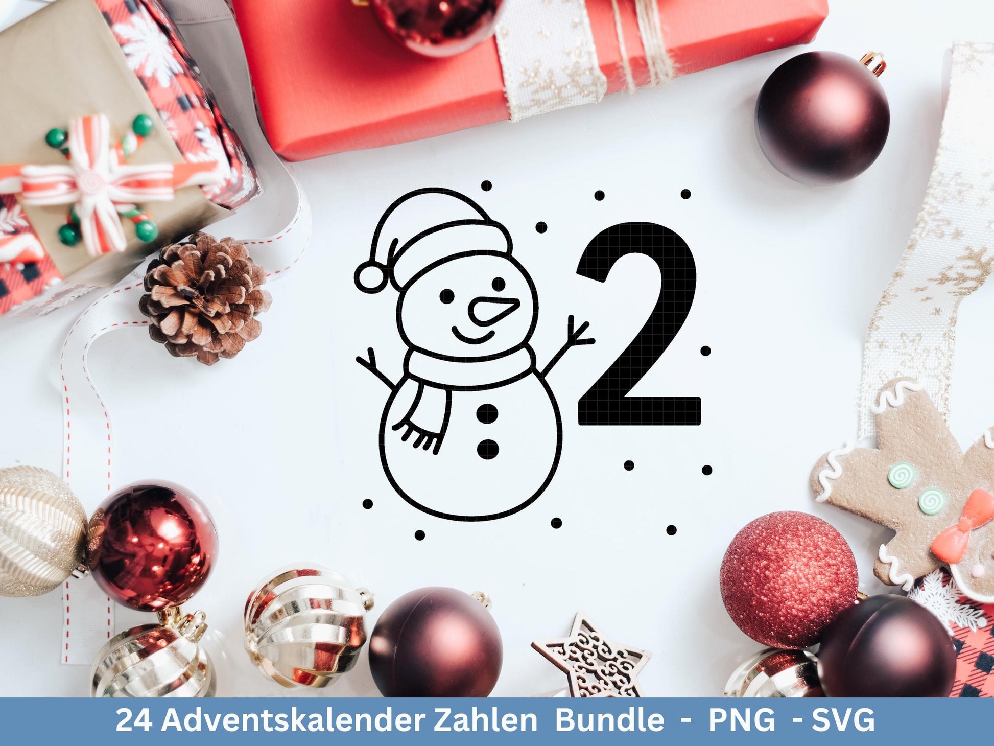 Plotterdatei Adventskalenderzahlen Svg - Adventskalender Svg - Plotterdatei Adventskalender - Plotterdatei Weihnachten - Weihnachtskalender