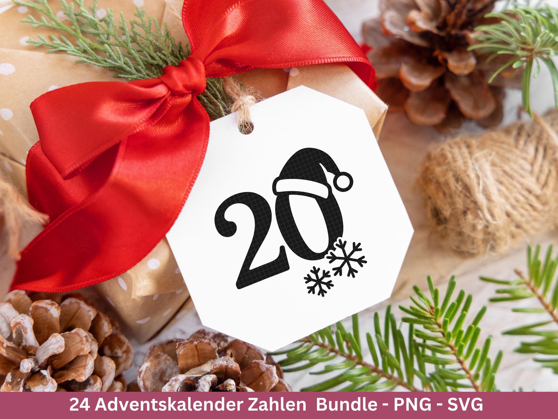 Plotterdatei Adventskalenderzahlen Svg - Adventskalender Svg - Plotterdatei Adventskalender - Plotterdatei Weihnachten - Weihnachtskalender