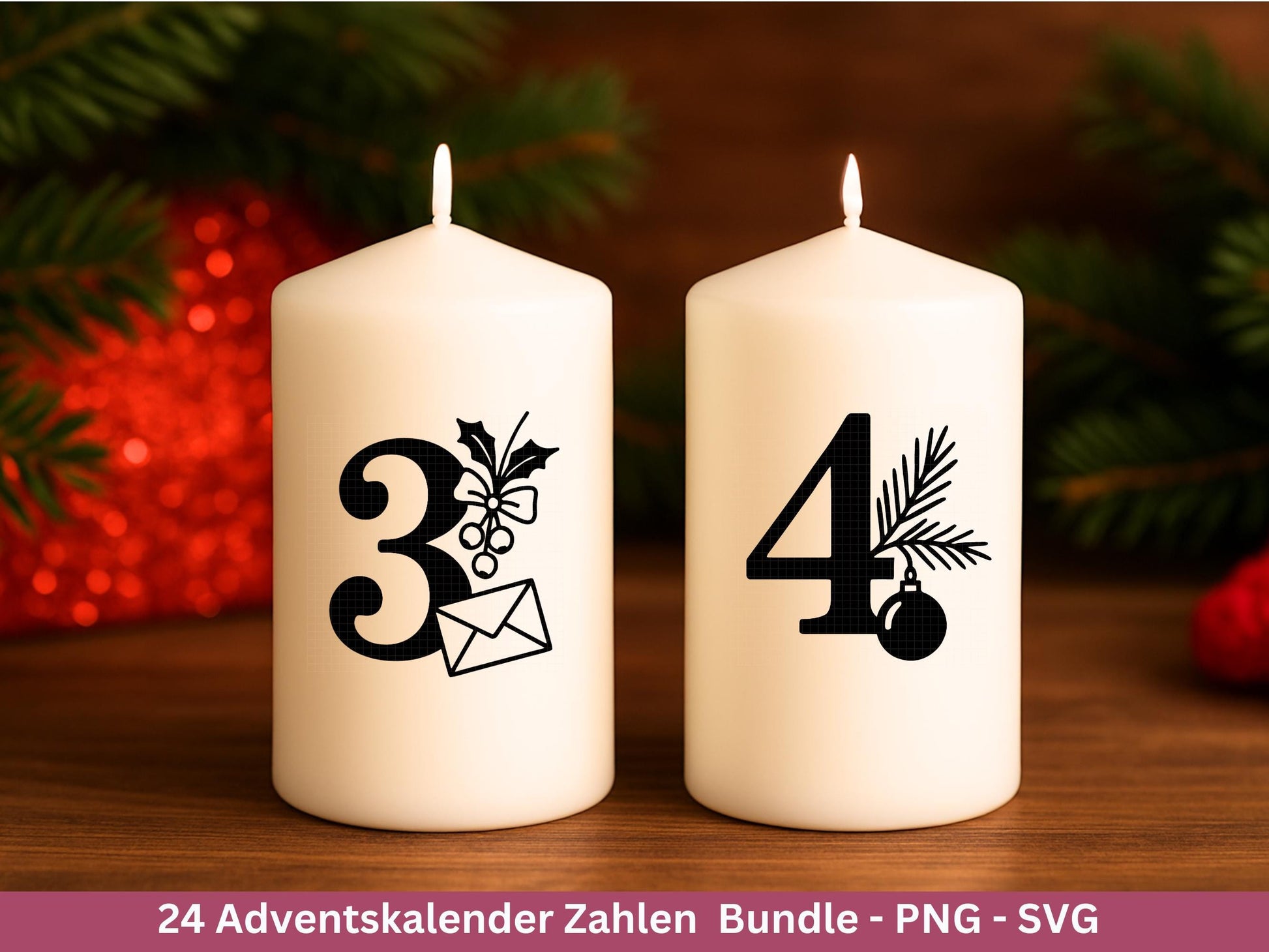 Plotterdatei Adventskalenderzahlen Svg - Adventskalender Svg - Plotterdatei Adventskalender - Plotterdatei Weihnachten - Weihnachtskalender