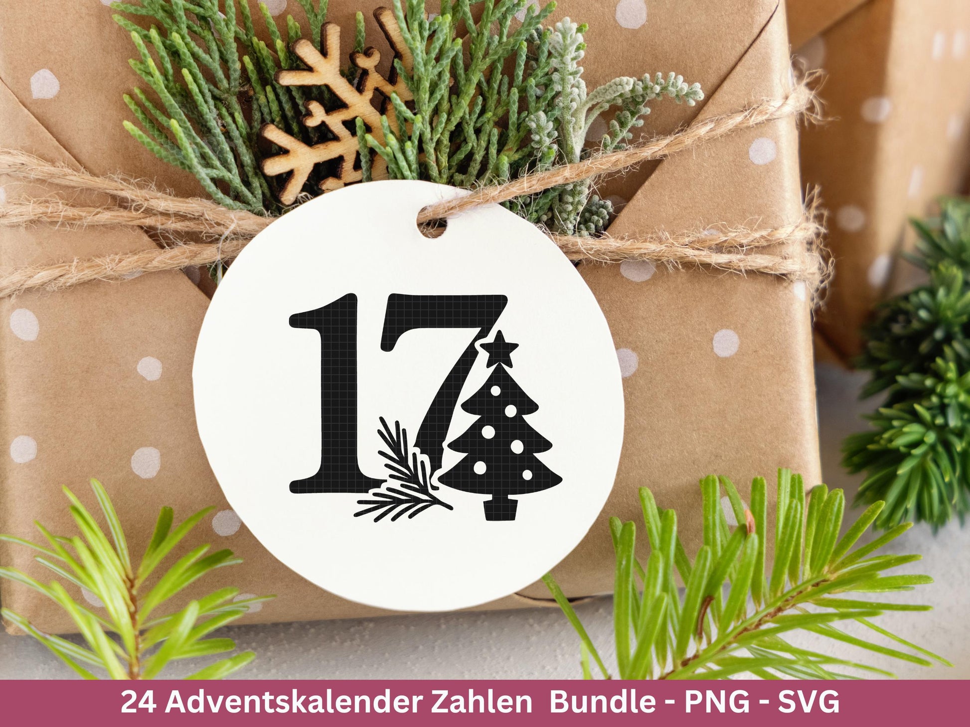 Plotterdatei Adventskalenderzahlen Svg - Adventskalender Svg - Plotterdatei Adventskalender - Plotterdatei Weihnachten - Weihnachtskalender