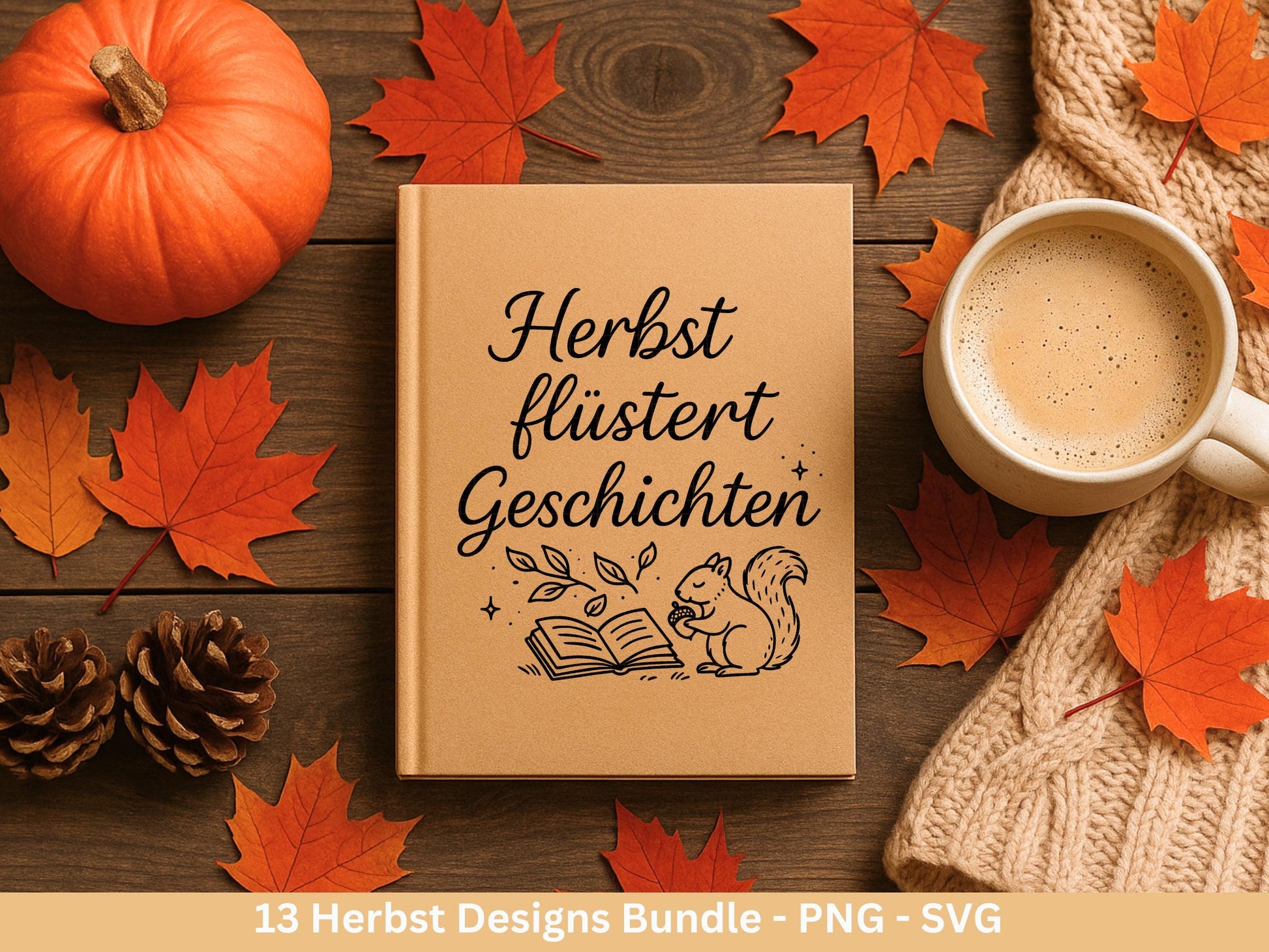 Plotterdatei Herbst - Herbst svg - Hallo Herbst - Laserdatei Herbst - Kürbis svg - Pilz svg - Deutsche Herbst Sprüche SVG Datei - Cricut