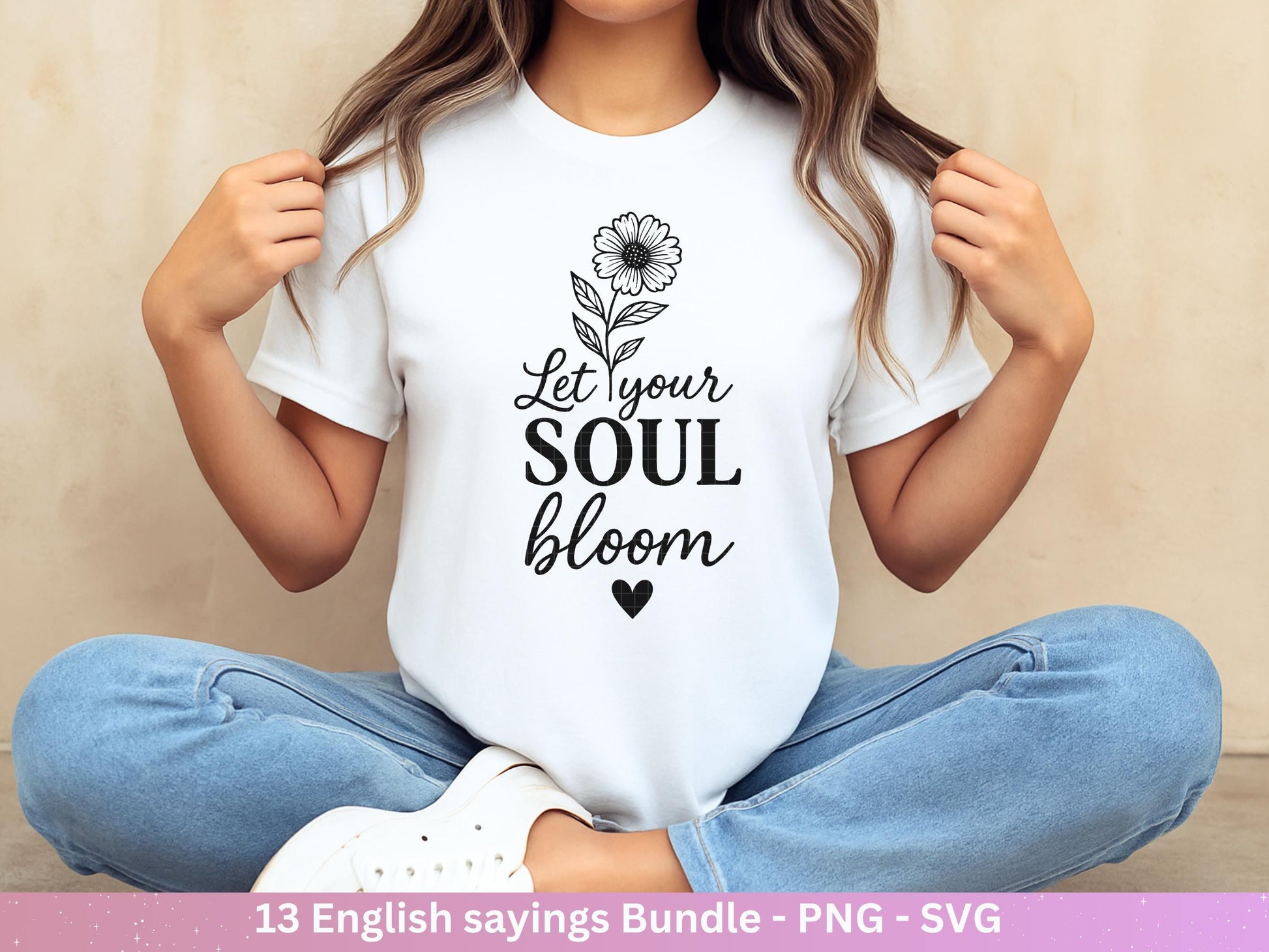 Boho Inspirational svg Png Bundle, positive Affirmationen svg, Kindness svg, immer würdig Matter genug svg, florale Zitate svg Motivierend