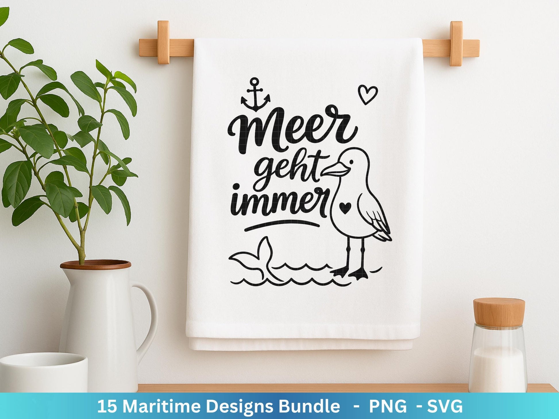 Plotterdatei Maritim - Moin Svg - Maritim Svg - Leuchtturm Svg - Möwen Svg - Nordsee & Ostsee - Laserdatei Möwe - Deutsche Sprüche Svg Datei