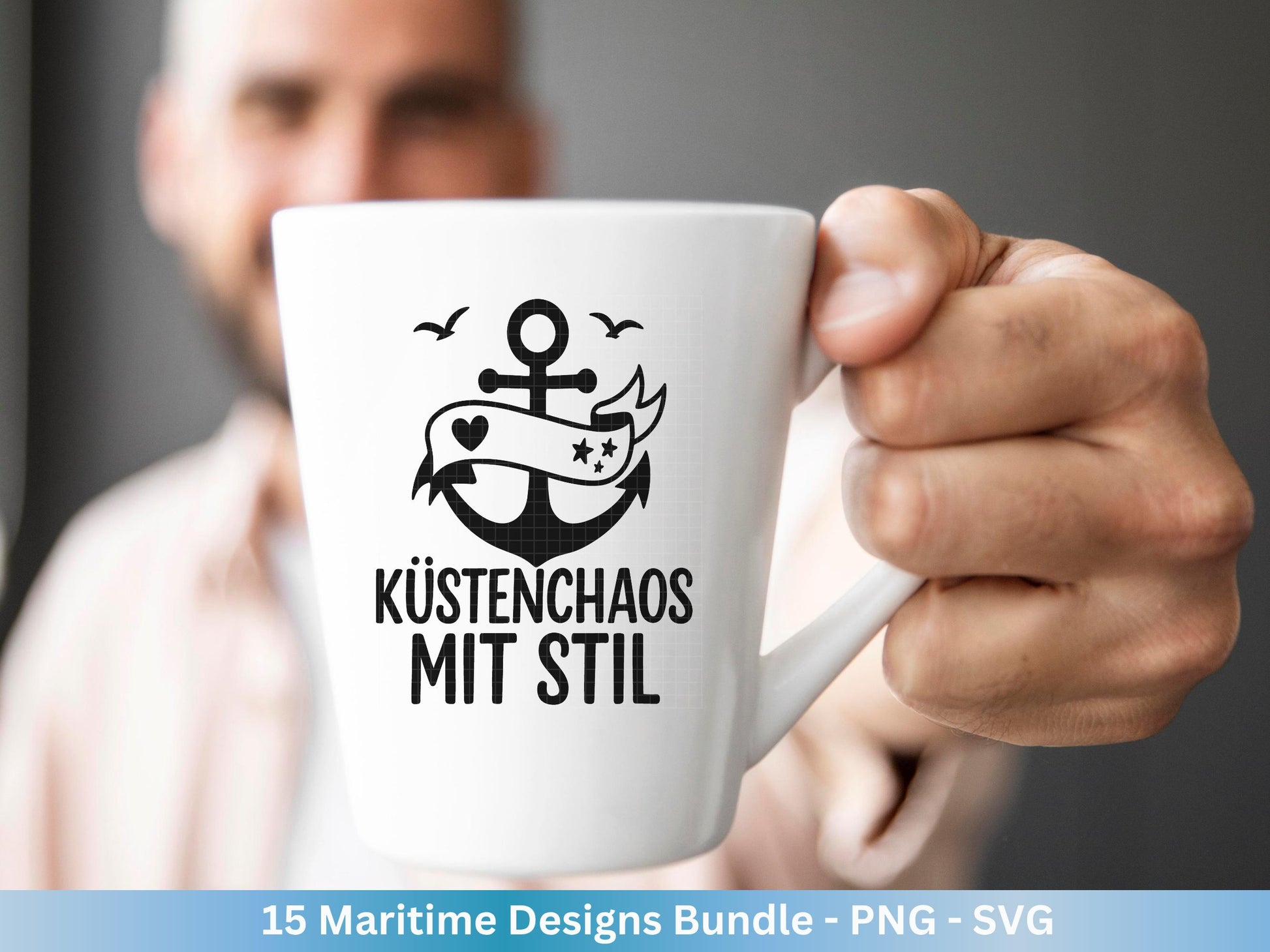 Plotterdatei Maritim - Moin Svg - Maritim Svg - Leuchtturm Svg - Möwen Svg - Nordsee & Ostsee - Laserdatei Möwe - Deutsche Sprüche Svg Datei