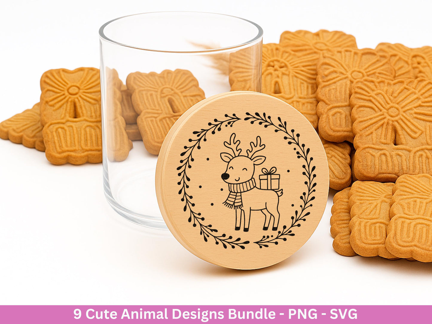 Plotterdatei Tiere - Kränze SVG Bundle - Lorbeerkranz Monogramm - Blumenkranz Svg - Weihnachten Svg - Fuchs Svg - Lasercut Cricut Svg Datei