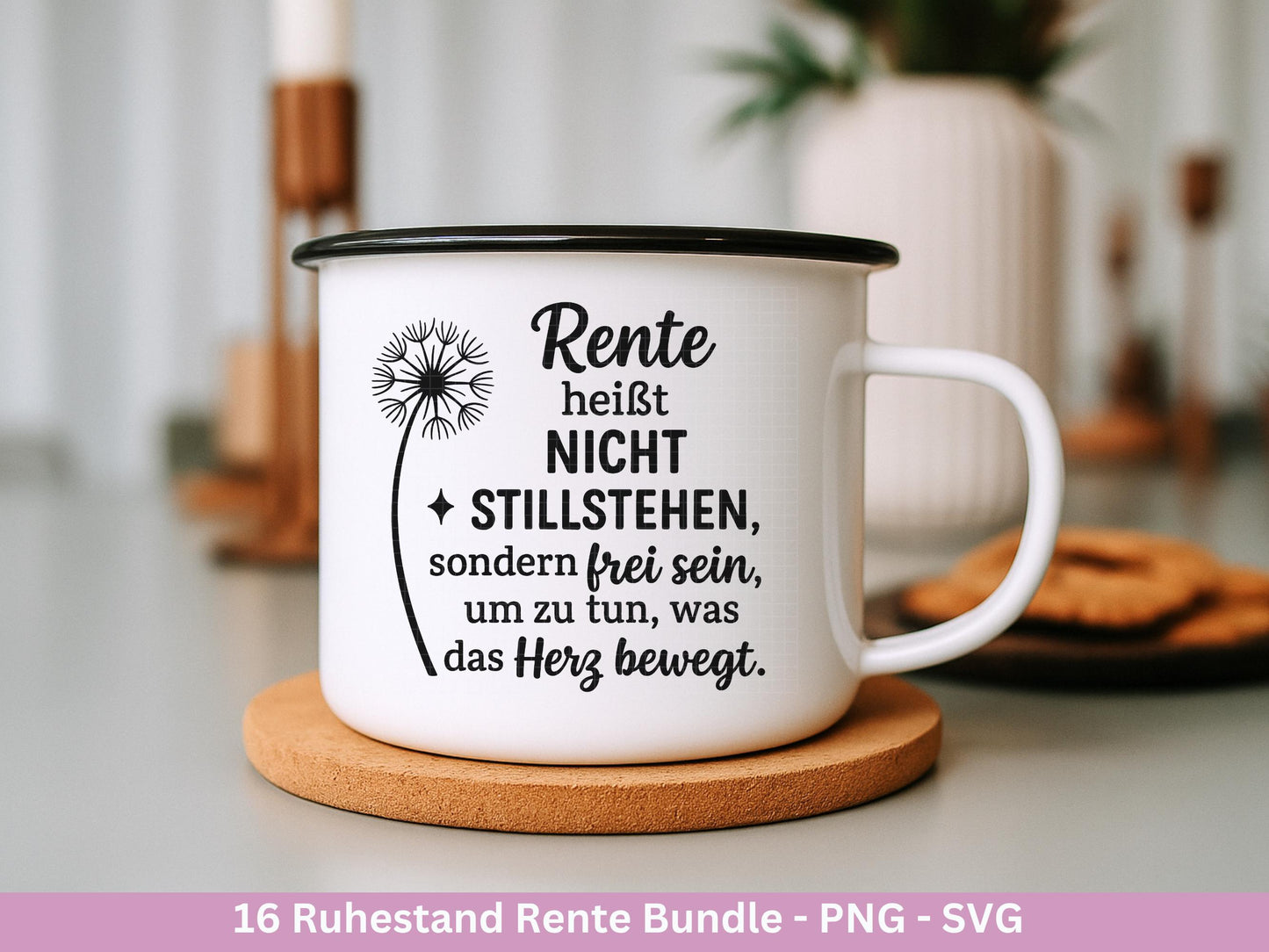 Plotterdatei Rente - Rentner Sprüche - Geschenk Rente - Pusteblumen Svg - Deutsche Sprüche Svg - Laserdatei Pusteblume - Ruhestand Geschenk