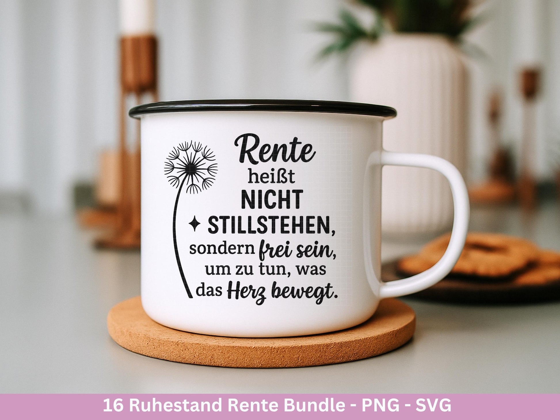 Plotterdatei Rente - Rentner Sprüche - Geschenk Rente - Pusteblumen Svg - Deutsche Sprüche Svg - Laserdatei Pusteblume - Ruhestand Geschenk