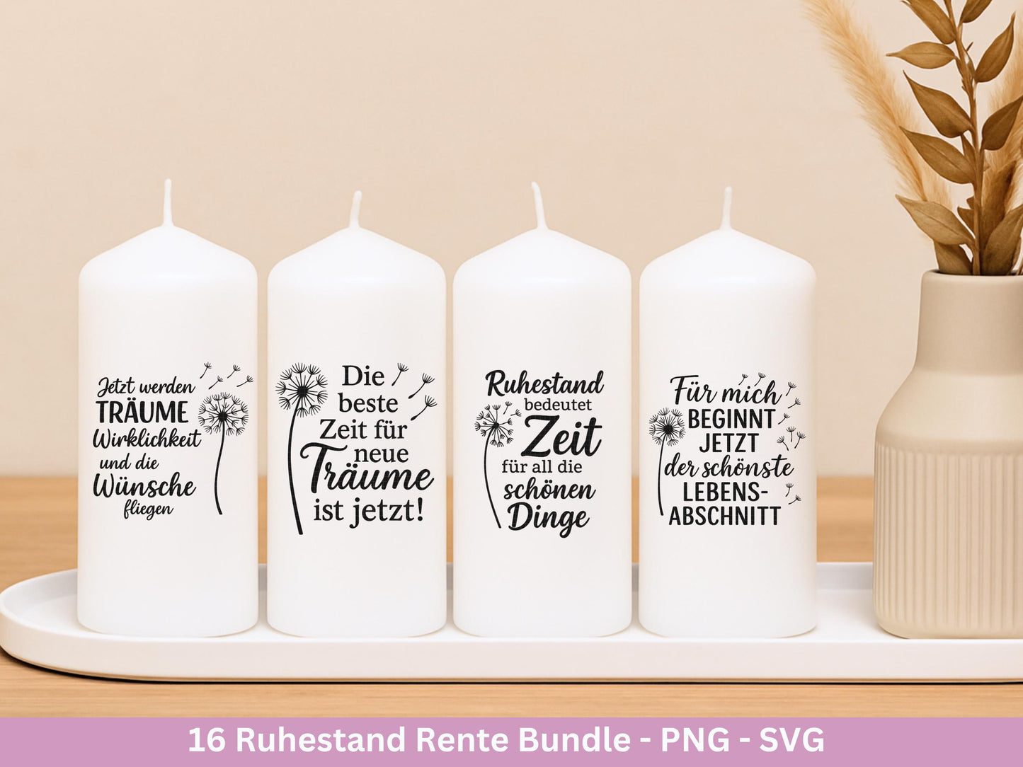 Plotterdatei Rente - Rentner Sprüche - Geschenk Rente - Pusteblumen Svg - Deutsche Sprüche Svg - Laserdatei Pusteblume - Ruhestand Geschenk