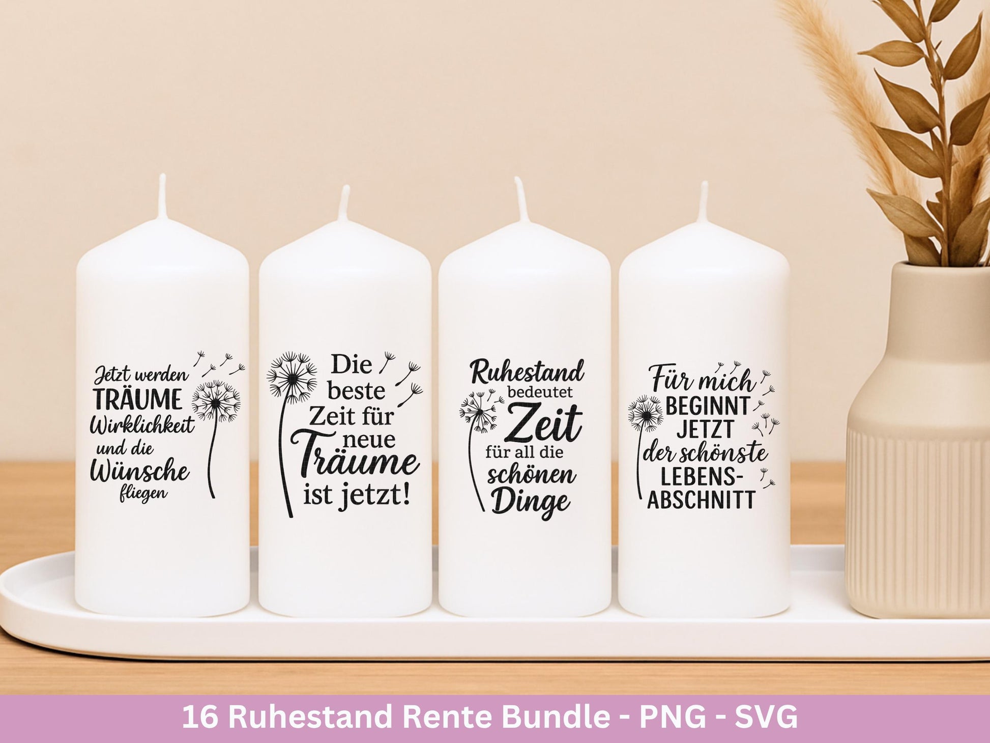 Plotterdatei Rente - Rentner Sprüche - Geschenk Rente - Pusteblumen Svg - Deutsche Sprüche Svg - Laserdatei Pusteblume - Ruhestand Geschenk