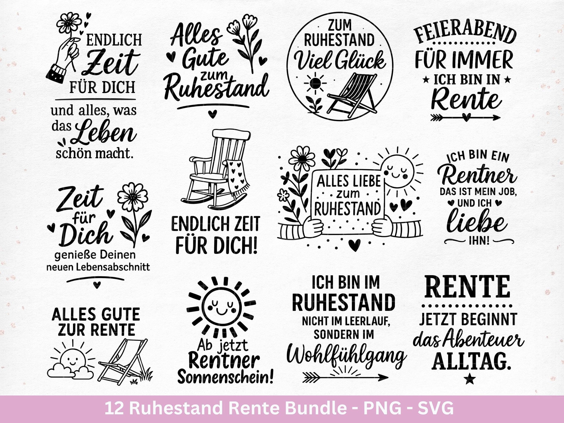 Plotterdatei Rente - Rentner Sprüche - Geschenk Rente - Herz svg - Ruhestand svg - Deutsche Sprüche - Laserdatei Rente - Ruhestand Geschenk