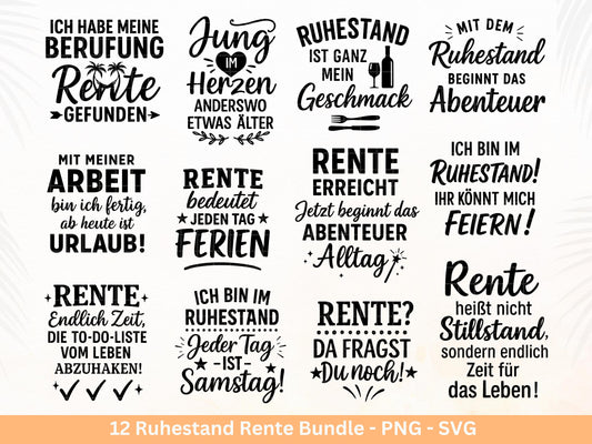 Plotterdatei Rente - Rentner Sprüche - Geschenk Rente - Herz svg - Ruhestand svg - Deutsche Sprüche - Laserdatei Rente - Ruhestand Geschenk