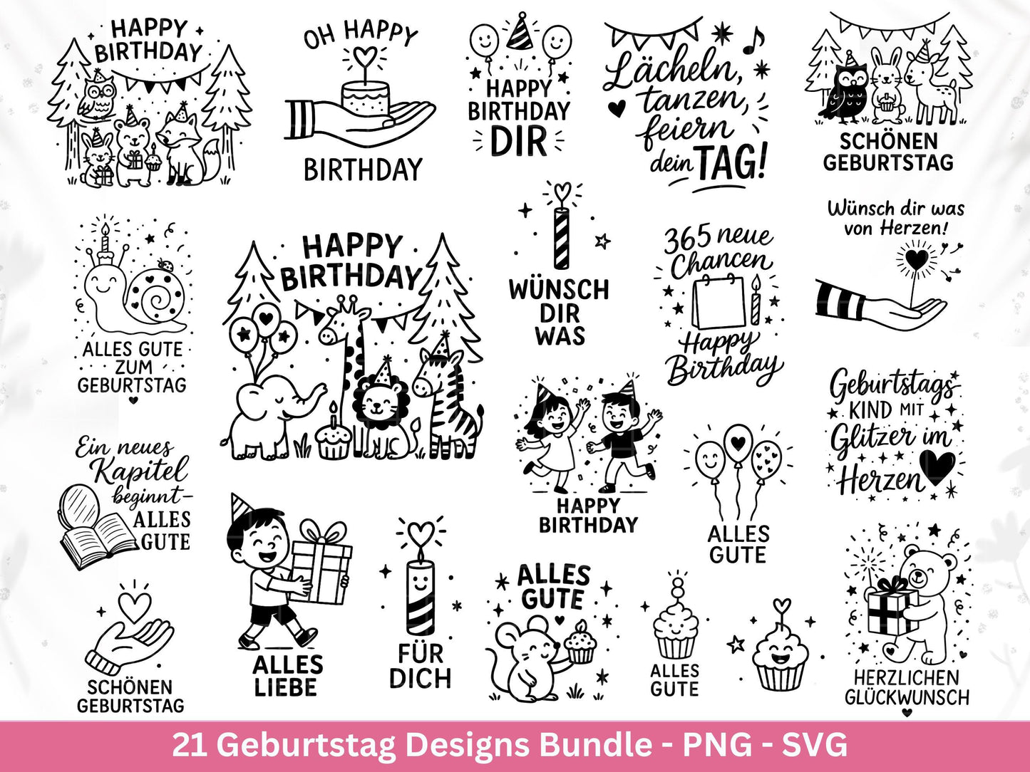 Plotterdatei Geburtstag - Geburtstagssprüche svg- Geburtstag svg- Cricut Svg Datei - Geburtstag Schriftzüge - Laserdatei Geschenkidee Png