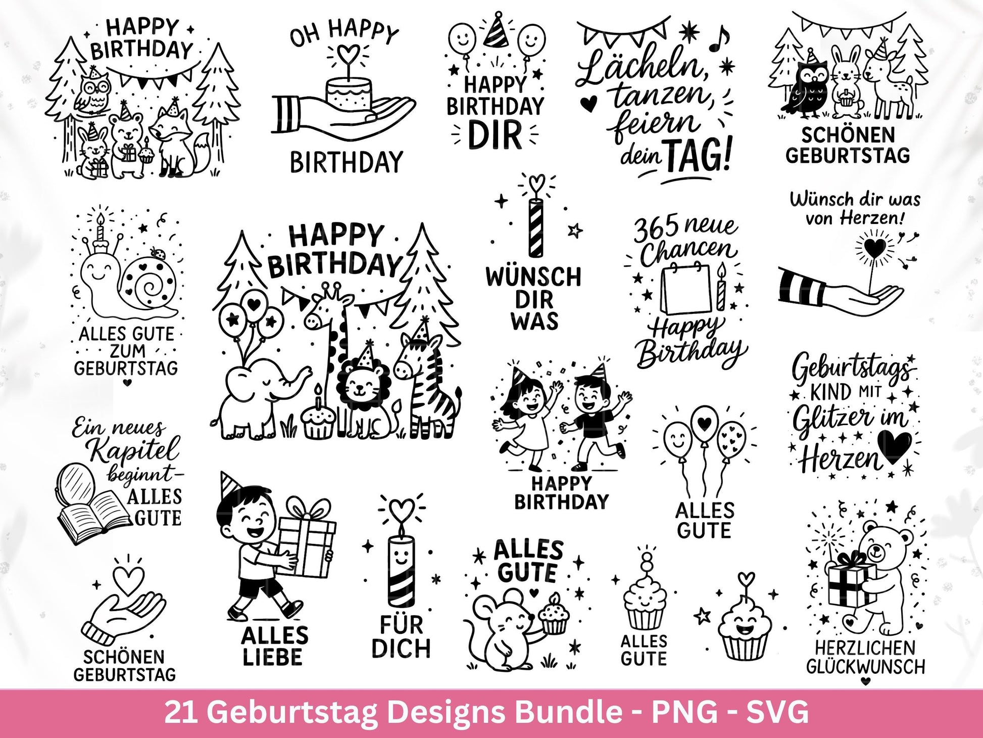 Plotterdatei Geburtstag - Geburtstagssprüche svg- Geburtstag svg- Cricut Svg Datei - Geburtstag Schriftzüge - Laserdatei Geschenkidee Png