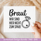 Plotterdatei Braut SVG Bundle - Hochzeit Party - Brautjungfer - JGA - Verlobungsfeier- Braut Shirts - Hochzeit Svg - Sekt Svg - Jga Shirts