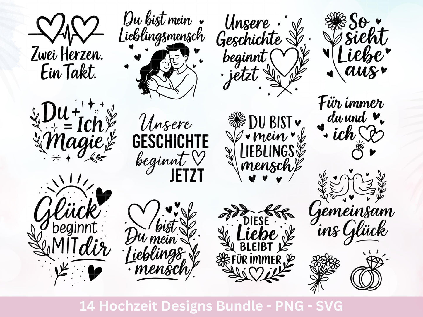 Plotterdatei Braut SVG Bundle - Lieblingsmensch Svg - Hochzeit Party - Liebe Svg - JGA - Verlobungsfeier- Braut Shirts - Hochzeit Svg Datei