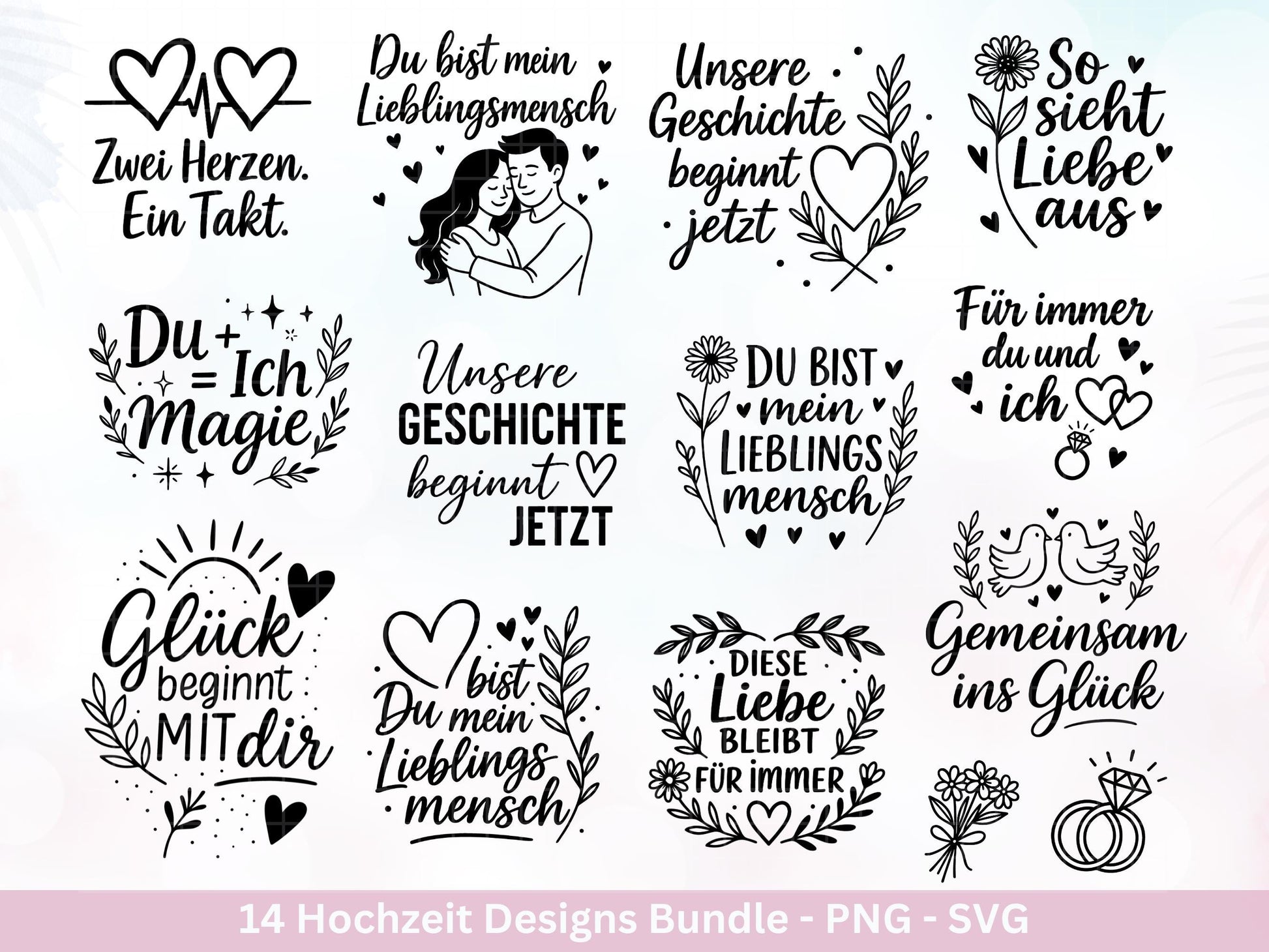 Plotterdatei Braut SVG Bundle - Lieblingsmensch Svg - Hochzeit Party - Liebe Svg - JGA - Verlobungsfeier- Braut Shirts - Hochzeit Svg Datei