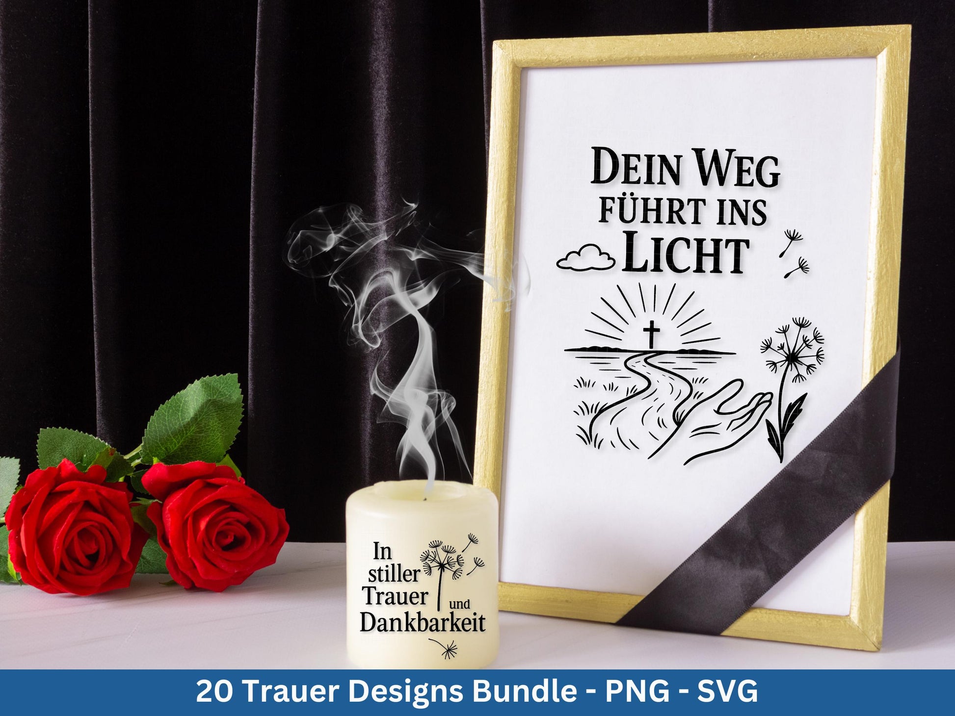 Plotterdatei Trauer - Abschied Svg - Kerzen Sprüche Trauer - Grablichter Sprüche deutsch - Du fehlst svg - Trostlicht svg - Abschied nehmen