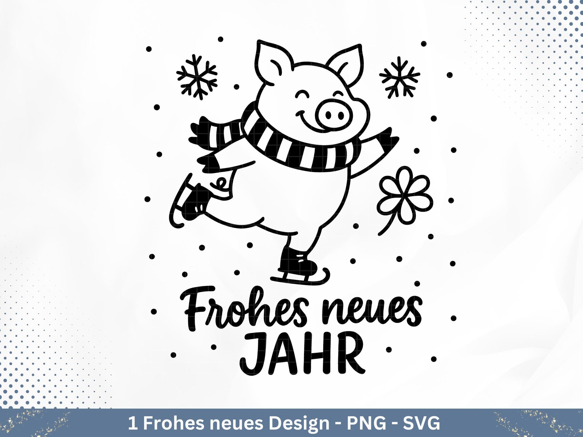 Silvester Plotterdatei - Deutsche Sprüche Svg - Weihnachten Svg - Frohes Neues Jahr 2026 - Silvester Laserdatei - Glücksschwein svg - Cricut