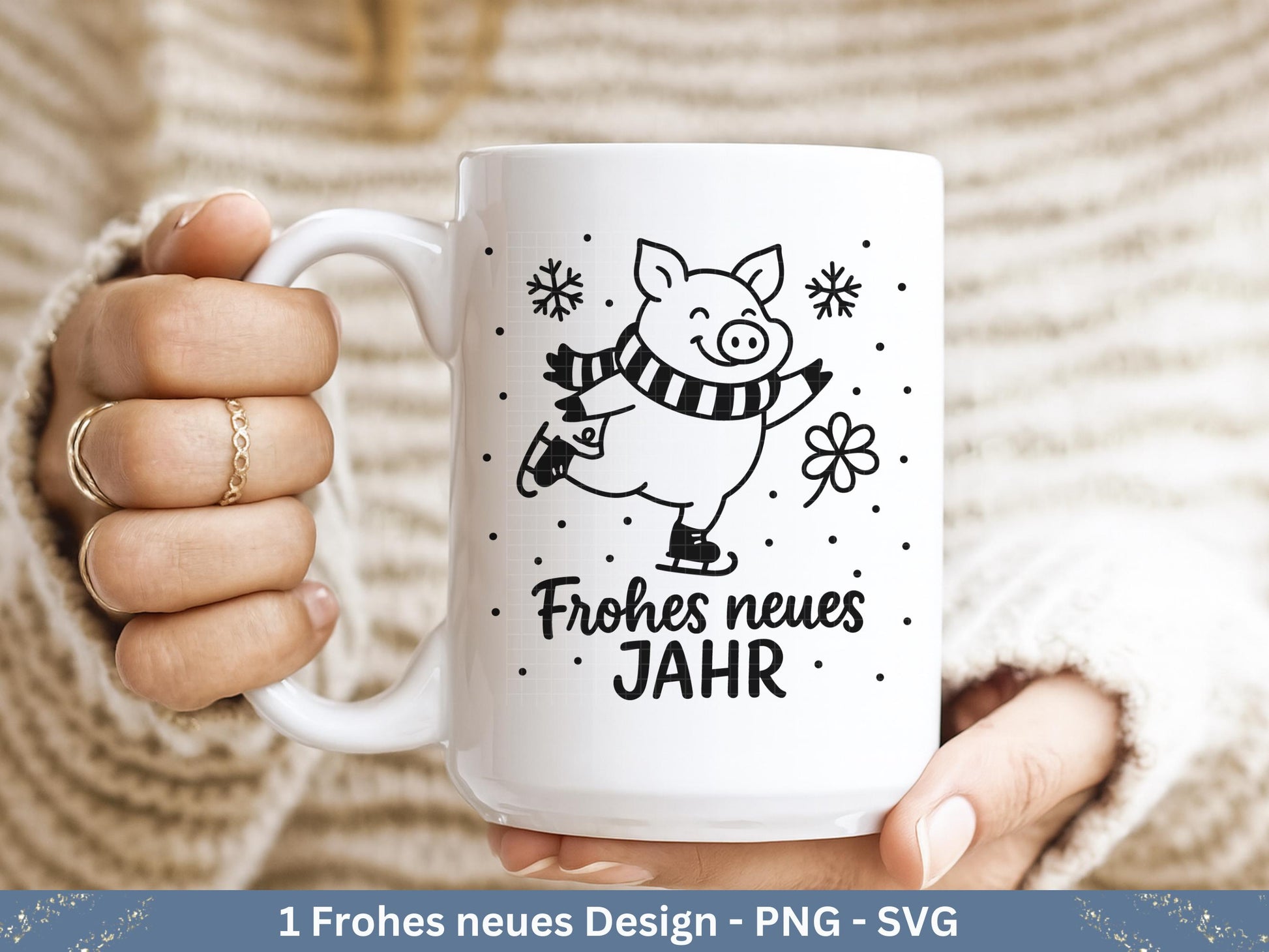 Silvester Plotterdatei - Deutsche Sprüche Svg - Weihnachten Svg - Frohes Neues Jahr 2026 - Silvester Laserdatei - Glücksschwein svg - Cricut