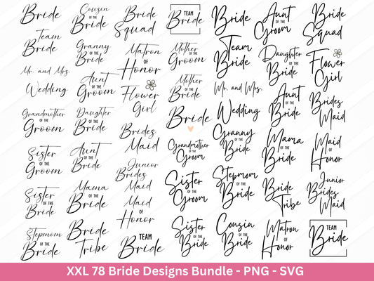 Brautparty-Bundle, Hochzeit-Party-Bundle, Braut-Svg, Brautjungfer, Braut, Bräutigam, Mr und Mrs Svg, Trauzeugin, Verlobungsfeier svg-Dateien