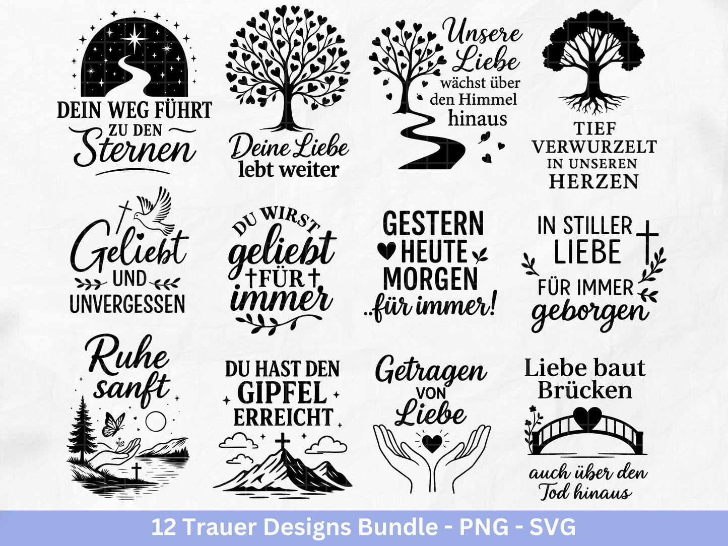 Plotterdatei Trauer - Abschied Svg - Kerzen Sprüche Trauer - Grablichter Sprüche deutsch - Du fehlst svg - Trostlicht svg - Abschied nehmen