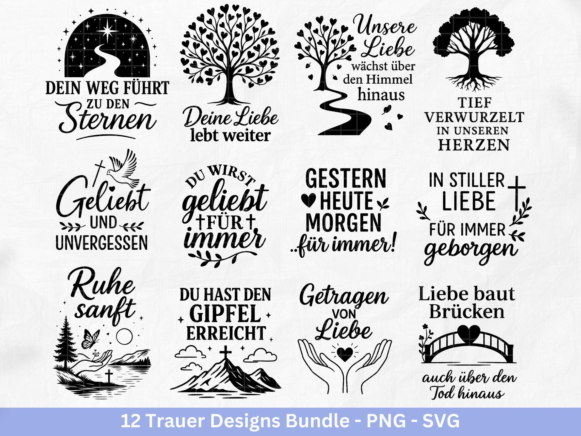 Plotterdatei Trauer - Abschied Svg - Kerzen Sprüche Trauer - Grablichter Sprüche deutsch - Du fehlst svg - Trostlicht svg - Abschied nehmen