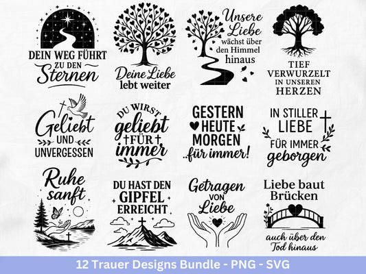 Plotterdatei Trauer - Abschied Svg - Kerzen Sprüche Trauer - Grablichter Sprüche deutsch - Du fehlst svg - Trostlicht svg - Abschied nehmen