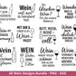 Deutsche Plotterdatei Wein Sprüche Bundle - Wein svg - Wein Sprüche Svg - Cricut Svg - Wine o clock - Alkohol svg - Untersetzer Sprüche